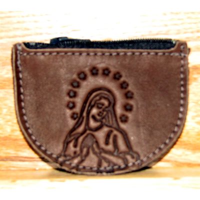Leather Rosary case "Madonne Design"