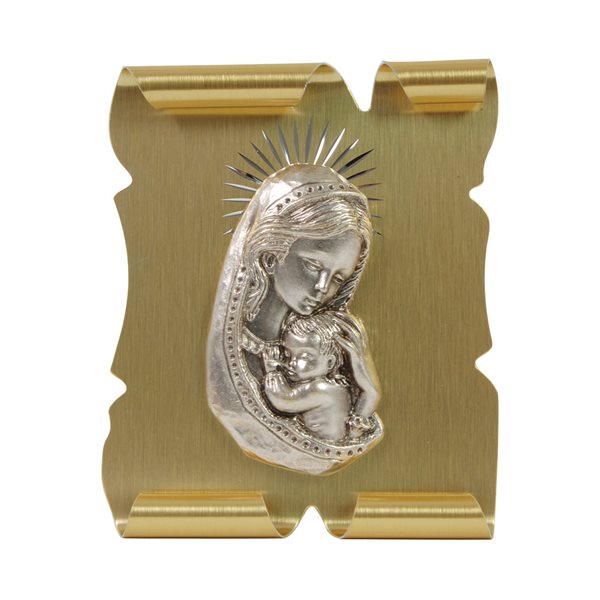 "Madonna & Child" G-F Plaque, 3" x 3½"