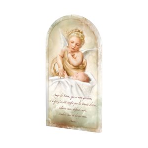 Icône «Ange gardien & prières d'ange », 18 x 9 cm, Français