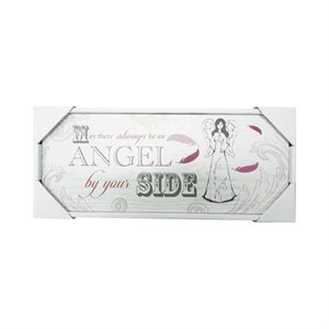 "Angel" Wooden Plaque, 10" x 4", English