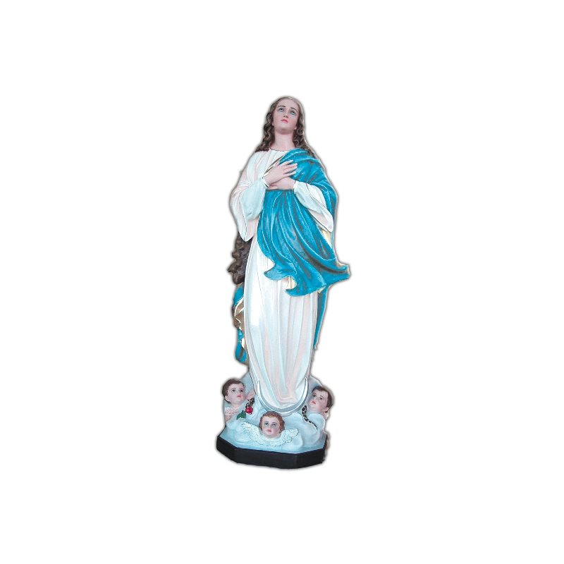Our Lady of Assumption Color Fiberglass Outdoor Statue, 51"