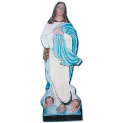 Our Lady of Assumption Color Fiberglass Outdoor Statue, 61"
