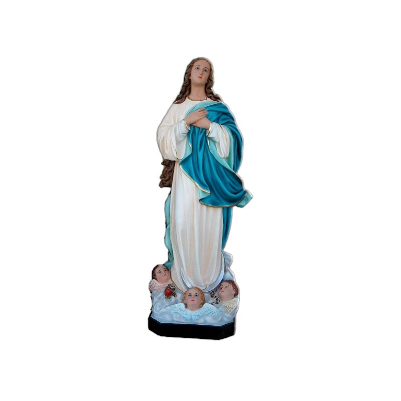 Our Lady of Assumption Color Fiberglass Outdoor Statue, 71"