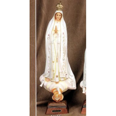 Our Lady of Fatima Plaster Statue W / Glass Eyes, 18" (46 cm)