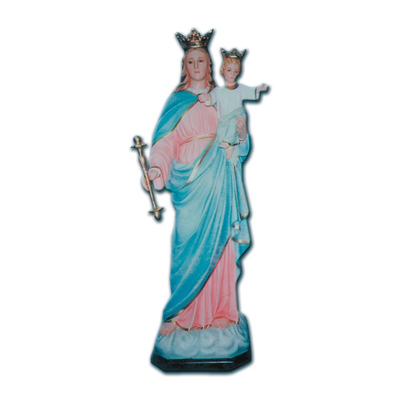 Maria Ausiliatrice Color Fiberglass Outdoor Statue, 45.3"