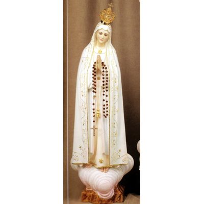 Our Lady of Fatima Plaster Statue W / Glass Eyes, 48" (122cm)