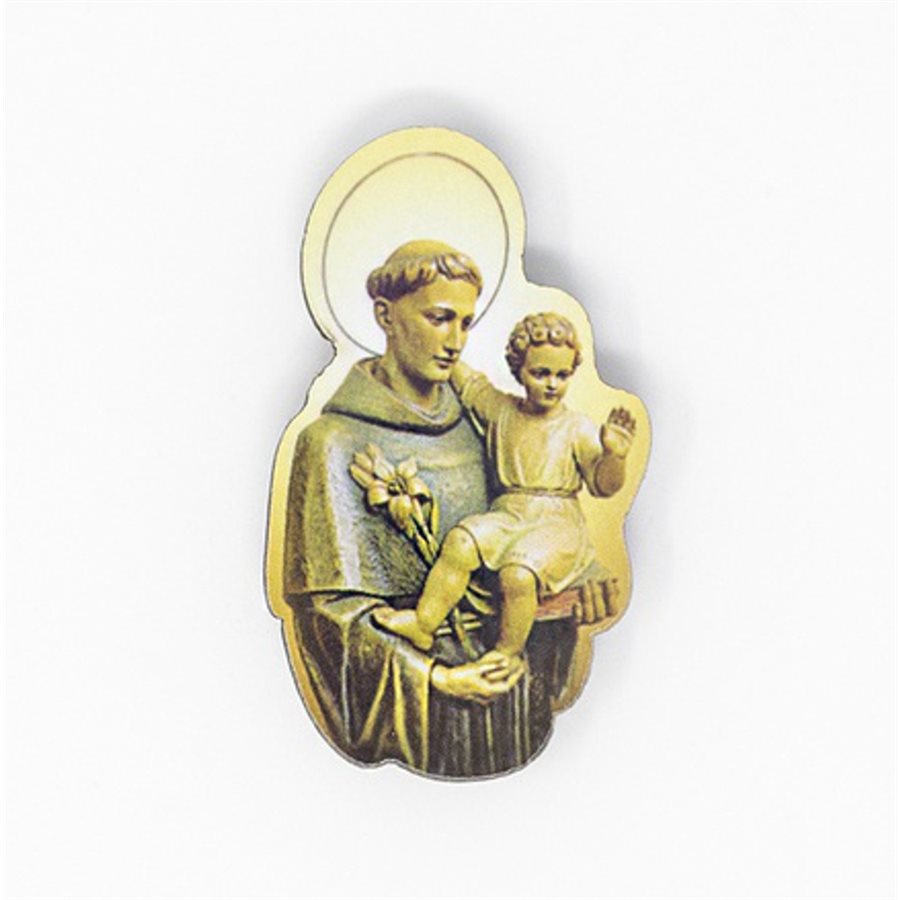 Wood Magnetic Plaques of St. Anthony, 50mm / ea