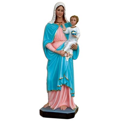 Statue ext. Vierge et Enfant 25.5" (65 cm) en FDV Couleur