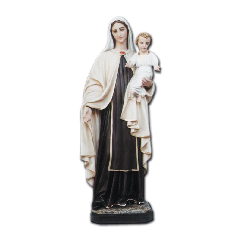 Our Lady of Mount Carmel Color Fiberglass Outdoor Statue 67"
