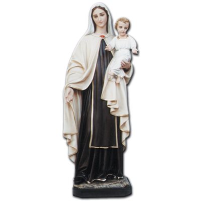 Our Lady of Mount Carmel Color Fiberglass Outdoor Statue 67"