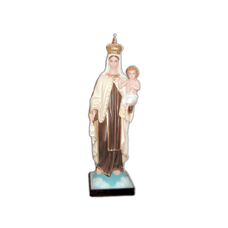 Our Lady of Mount Carmel Color Fiberglass Outdoor Statue 32"