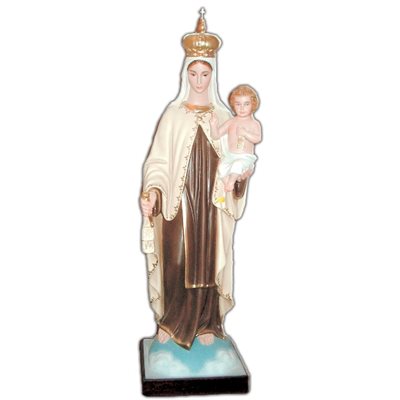 Our Lady of Mount Carmel Color Fiberglass Outdoor Statue 32"