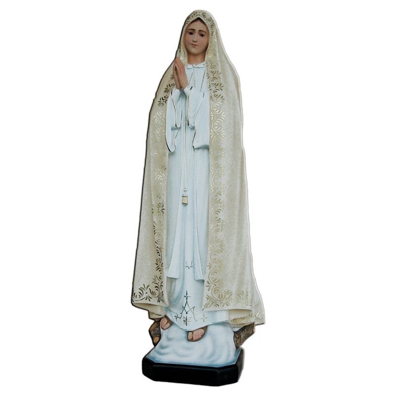 Our Lady of Fatima Color Fiberglass Outdoor Statue, 47"