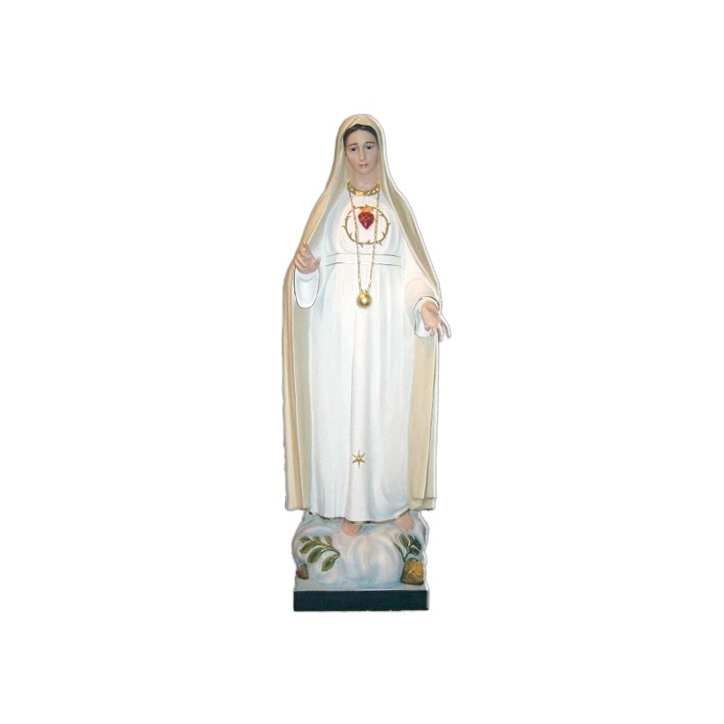 Our Lady of Fatima Color Fiberglass Outdoor Statue, 72"