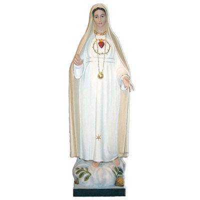 Our Lady of Fatima Color Fiberglass Outdoor Statue, 72"