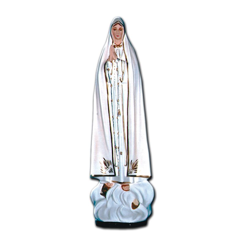 Our Lady of Fatima Color Fiberglass Outdoor Statue, 24"