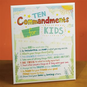 Plaque "The TEN commandments children", Anglais