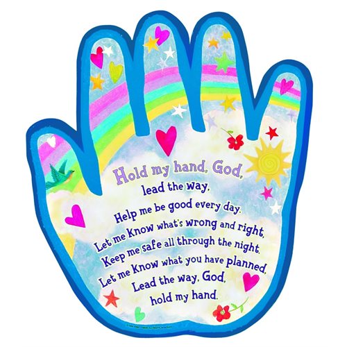 "Hold my hand Lord" Plaque, 9½ x 10¾ ", Anglais