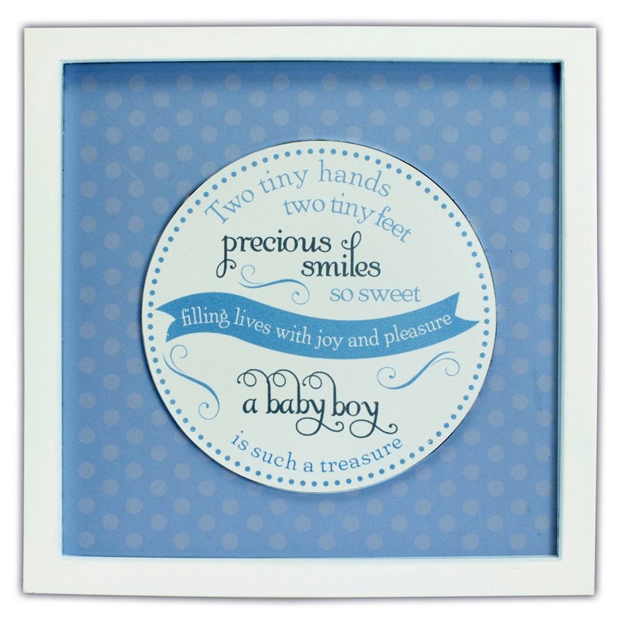 Frame " A baby boy ", wood, 8 x 8", English
