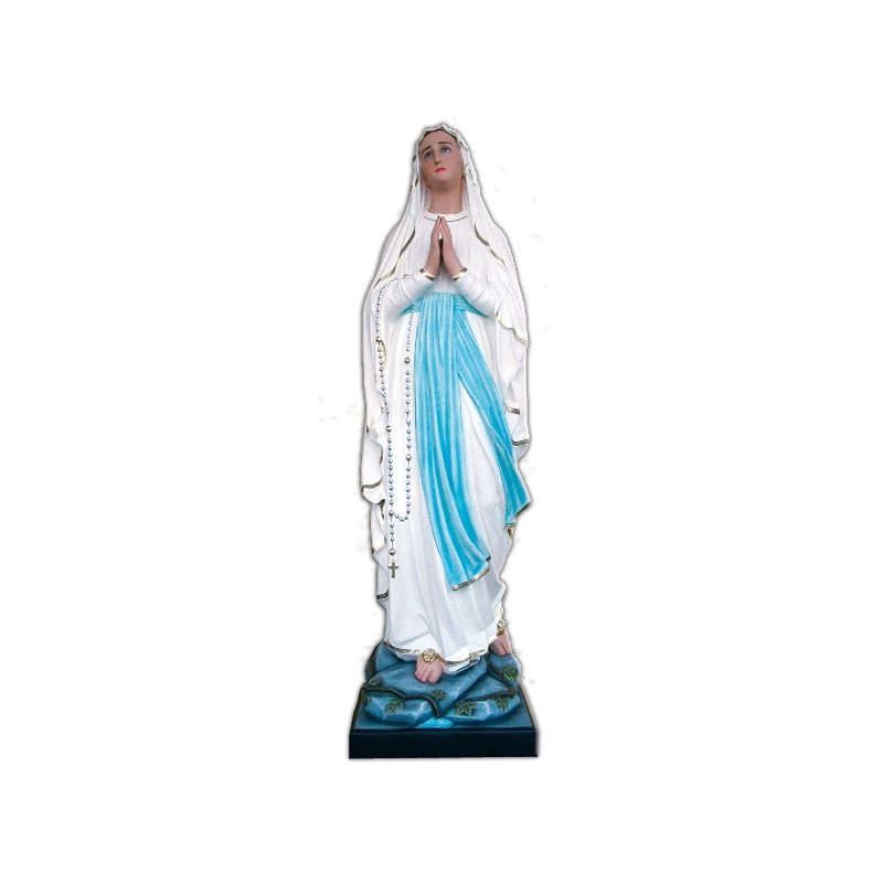 Our Lady of Lourdes Color Fiberglass Outdoor Statue, 71"