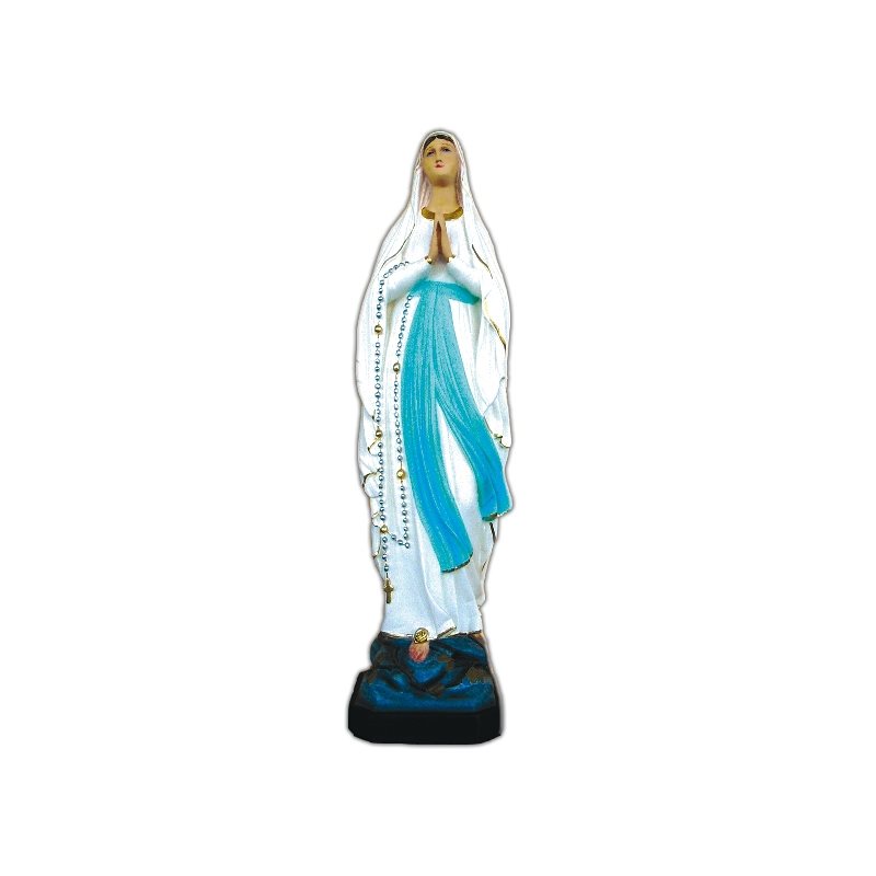 Our Lady of Lourdes Color Fiberglass Outdoor Statue, 24"