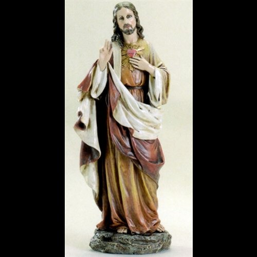 Sacred Heart Statue 10 1 / 4" resin-stone