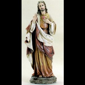 Statue Sacré-Coeur Jésus 10.25" résine