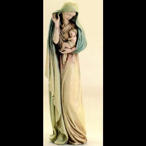 Statue Madonne et enfant 18" (45.5 cm) en résine