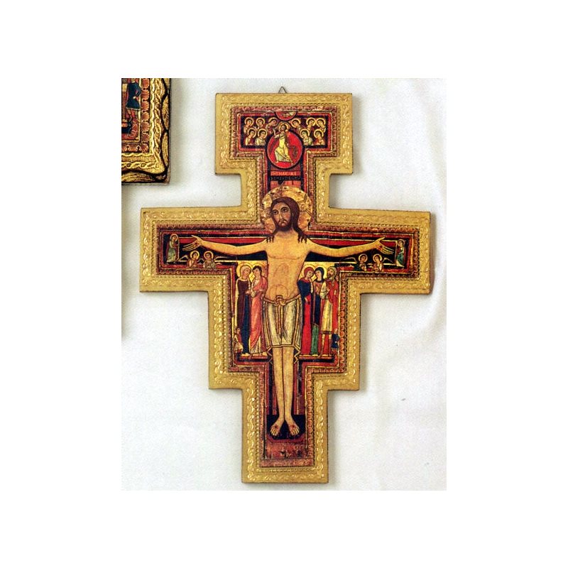 St. Damian Wood Cross, 17" (43 cm)