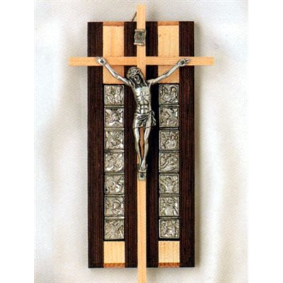 Chemin de croix en bois 3.75" x 7.25" (9.5 x 18.5 cm)