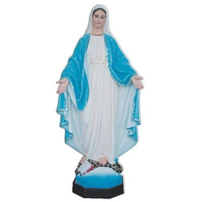 Our Lady of Grace Color Fiberglass Outdoor Statue, 43"