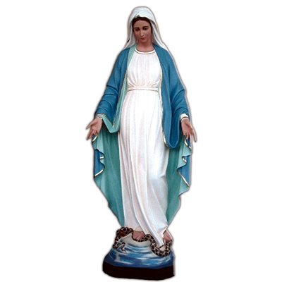 Our Lady of Grace Color Fiberglass Outdoor Statue, 71"