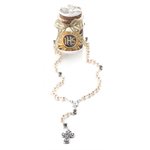 Chapelet 5 mm 1ère communion, bouteille verre