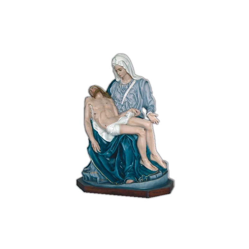 Pieta Color Fiberglass Outdoor Statue, 39.5" (100 cm)