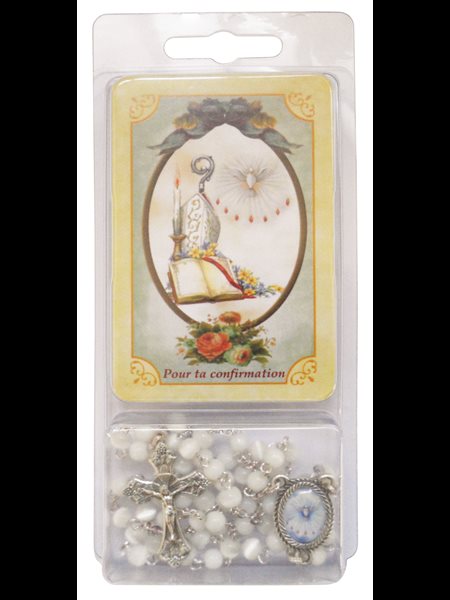 Boxed Confirmation Rosary w / Prayer, F