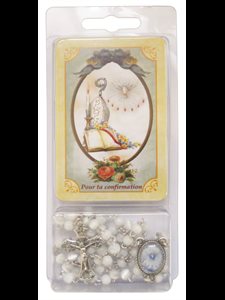 Boxed Confirmation Rosary w / Prayer, F
