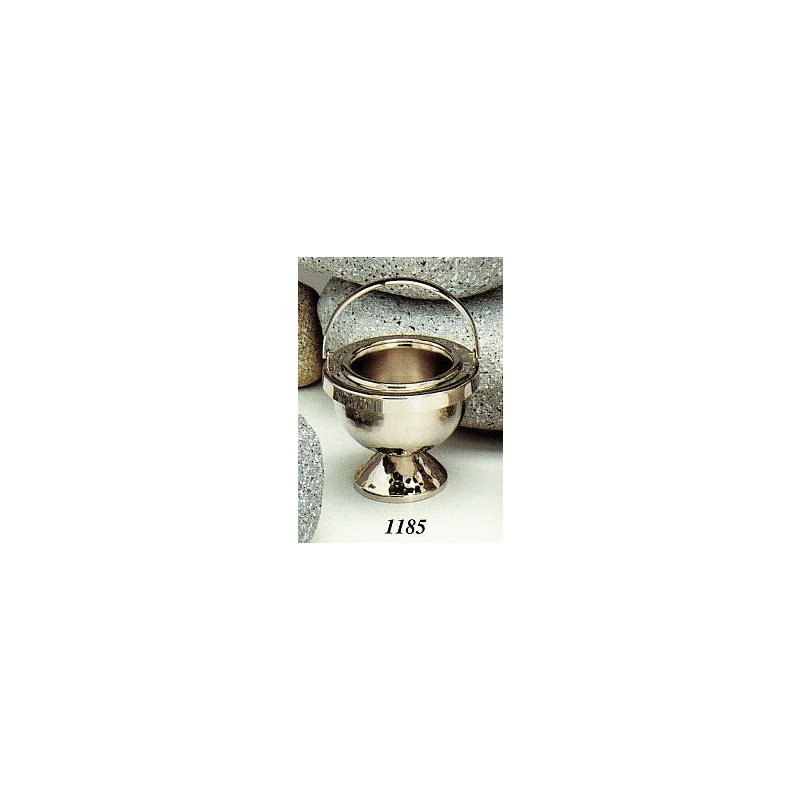 Nickelplated Holy Water Pot, 5.5" (14 cm) Diam.