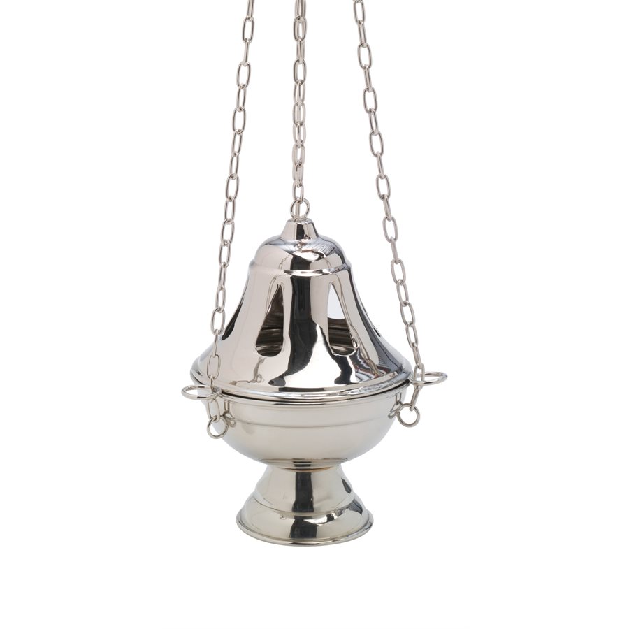 Silver Plated Brass Censer, 7" (17 cm) Ht.