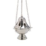 Silver Plated Brass Censer, 7" (17 cm) Ht.