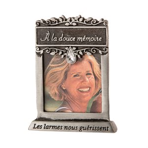 "À la douce mémoire" Pewter Frame, French