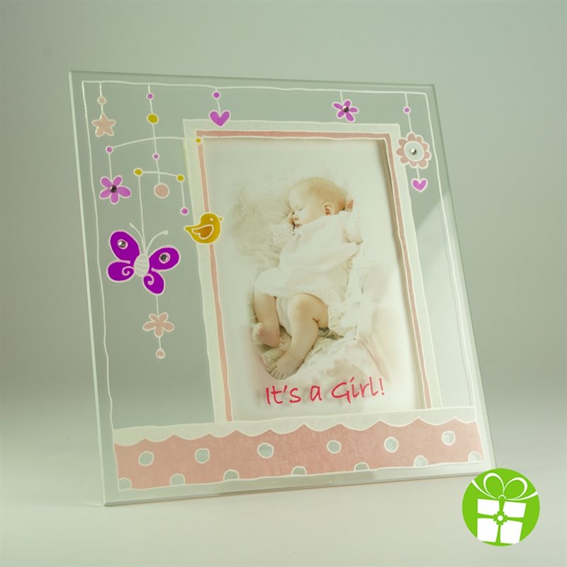 Baby Girl Glass Picture Frame, English