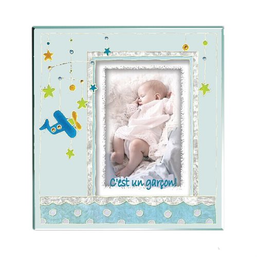Baby Boy Glass Picture Frame, French