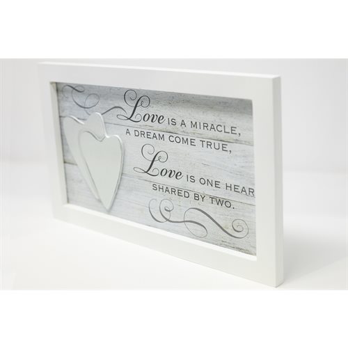 Wooden plaque "Love is a miracle", 10x7", English