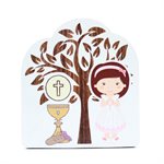 Plaque Souvenir Prem. communion fille, MDF 5 mm, 11 cm