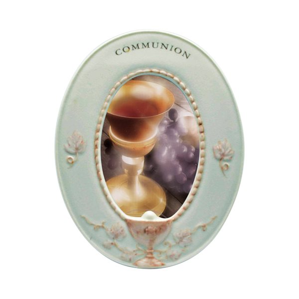 'First Communion'' Porcelain Oval Picture Frame