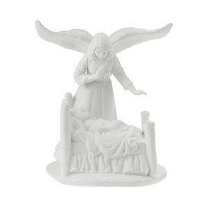 White Pcn Statue of Guardian Angel, 5¾"