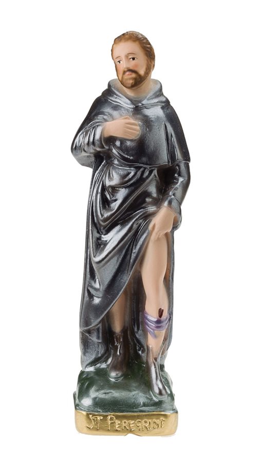 'St. Peregrine'' Col. P-F Plaster Statue, 8"