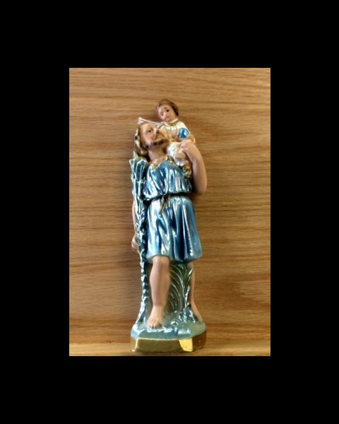Statue Saint Christophe 8" (20 cm) en plâtre