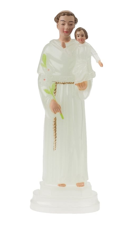 Statue lumineuse Saint Antoine en plastique, 15,2 cm