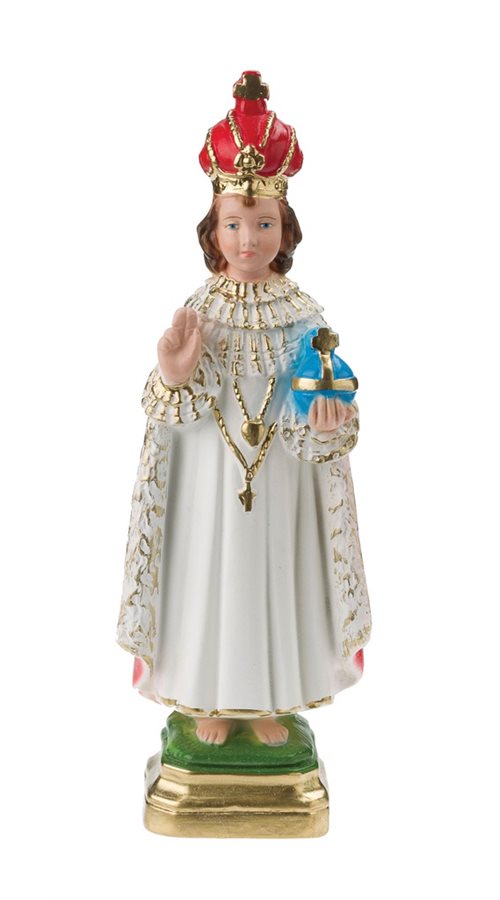 'Infant of Prague'' Col. Plaster Statue, 8"